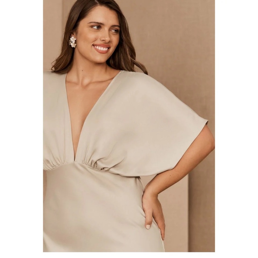 BHLDN Elegant Cream Maxi Dress size 4 - Picture 2 of 5
